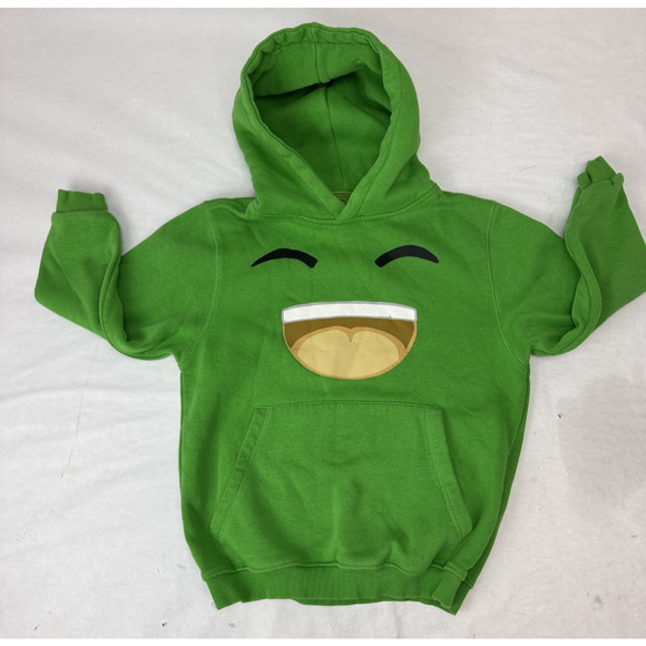 Whimsical Green Jelly Youtuber Merch Sweatershirt Smiling Jelly-Bean Face Kawaii - Picture 1 of 7